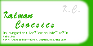 kalman csocsics business card